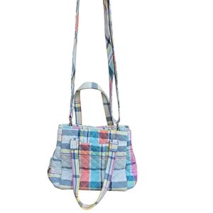 Vera Bradley mini multi compartment shoulder/crossbody bag pastel plaid